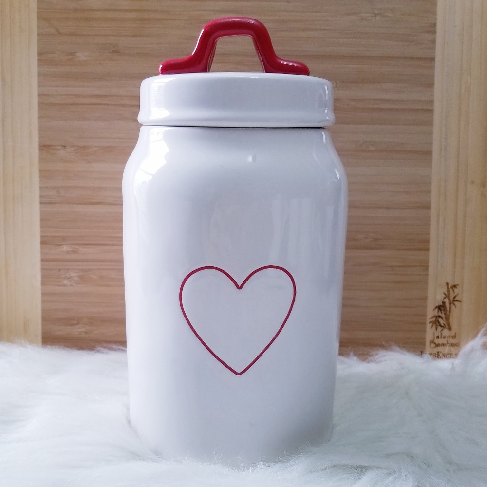 NWT Rae Dunn Red Heart Canister